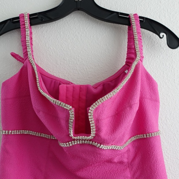 NWT Self-Portrait Pink Strapless A-line Off-Shoulder Flared Midi Dress Prom - Picture 13 of 15